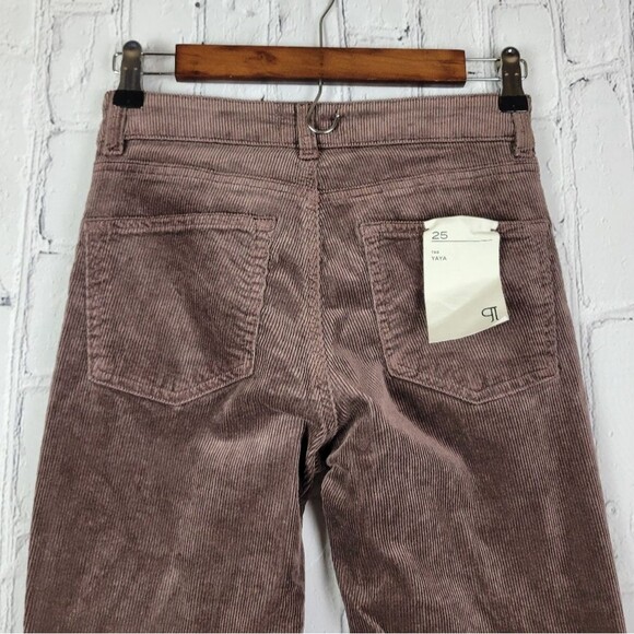 Pilcro Anthropologie The Yaya mink brown mid rise corduroy crop flare pants jean - Picture 8 of 13